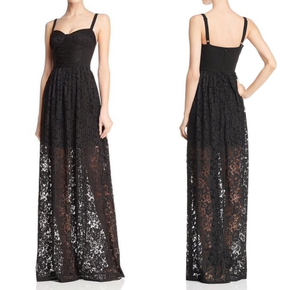 Black Halo Joliette Illusion Lace Dress Gown size 8